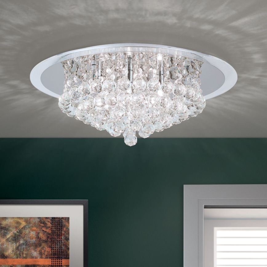 Kristalna plafonjera GLORIA 6xG9/40W/230V pr. 50 cm prozirna/sjajni krom