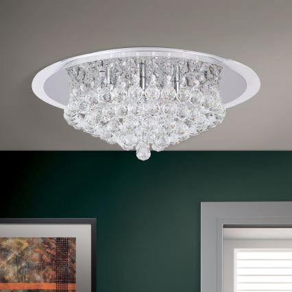 Kristalna plafonjera GLORIA 6xG9/40W/230V pr. 50 cm prozirna/sjajni krom