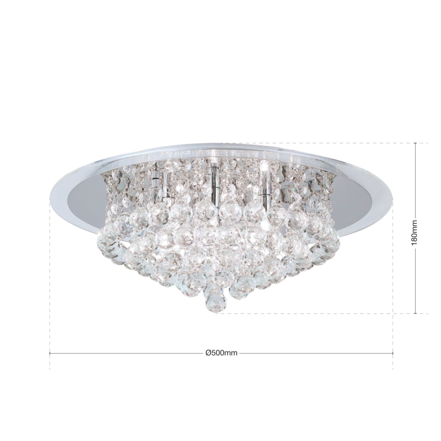 Kristalna plafonjera GLORIA 6xG9/40W/230V pr. 50 cm prozirna/sjajni krom