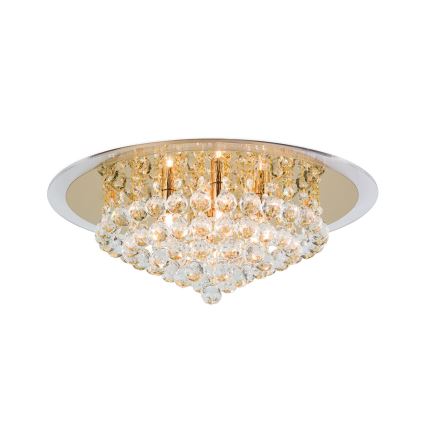 Kristalna plafonjera GLORIA 6xG9/40W/230V pr. 50 cm zlatna