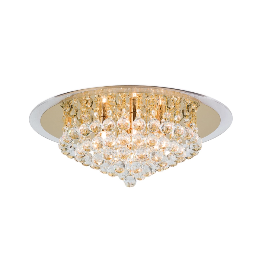 Kristalna plafonjera GLORIA 6xG9/40W/230V pr. 50 cm zlatna