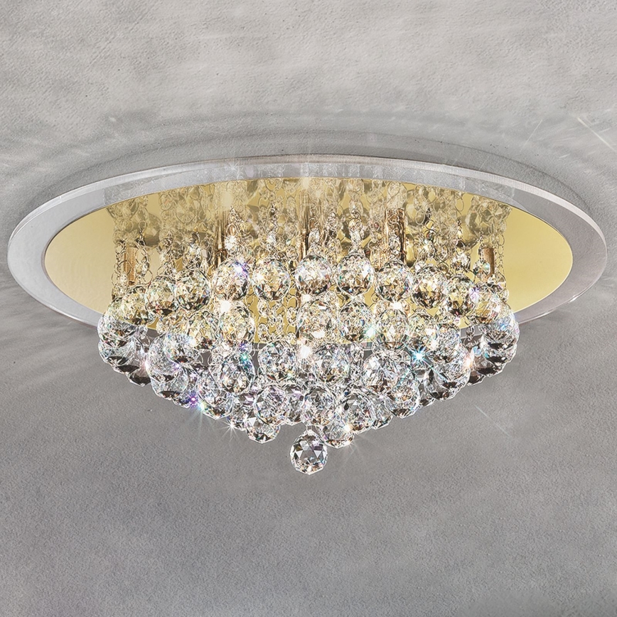 Kristalna plafonjera GLORIA 6xG9/40W/230V pr. 50 cm zlatna