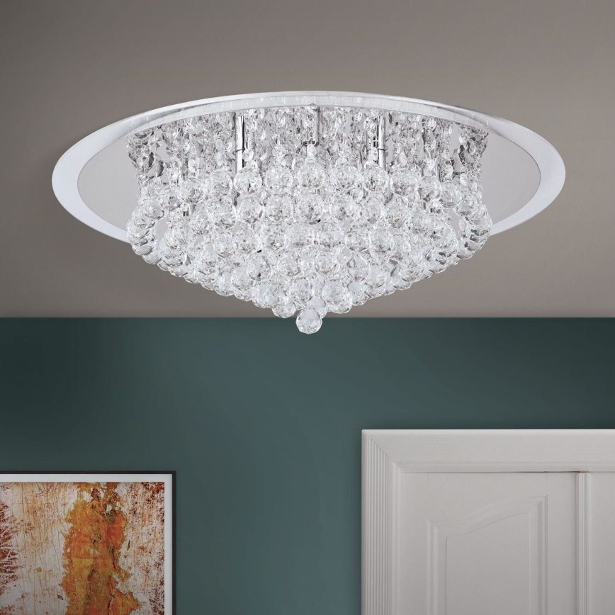 Kristalna plafonjera GLORIA 9xG9/40W/230V pr. 62 cm prozirna/sjajni krom