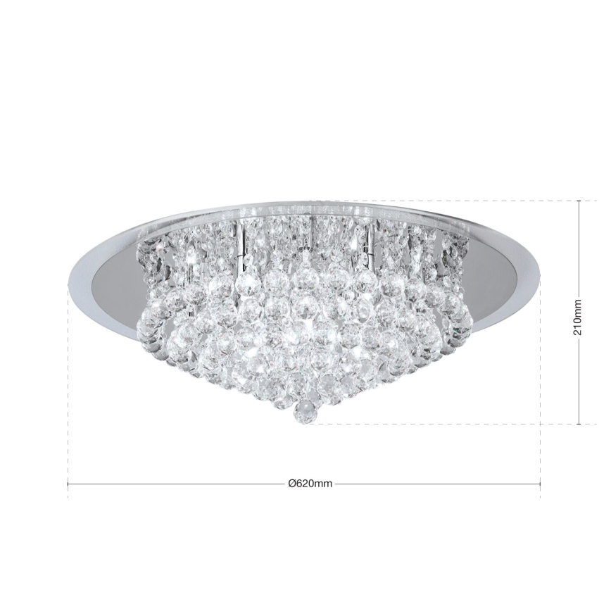 Kristalna plafonjera GLORIA 9xG9/40W/230V pr. 62 cm prozirna/sjajni krom