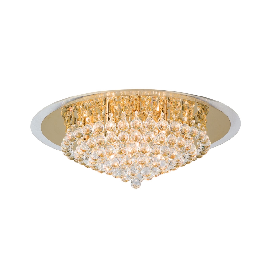 Kristalna plafonjera GLORIA 9xG9/40W/230V pr. 62 cm zlatna