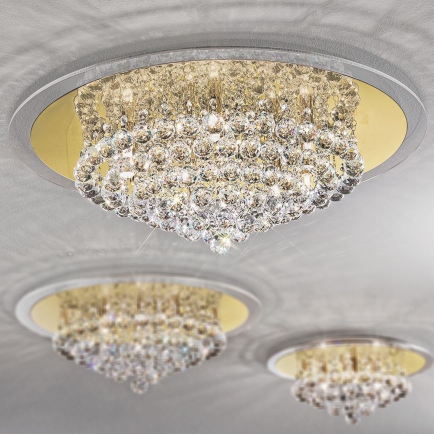 Kristalna plafonjera GLORIA 9xG9/40W/230V pr. 62 cm zlatna