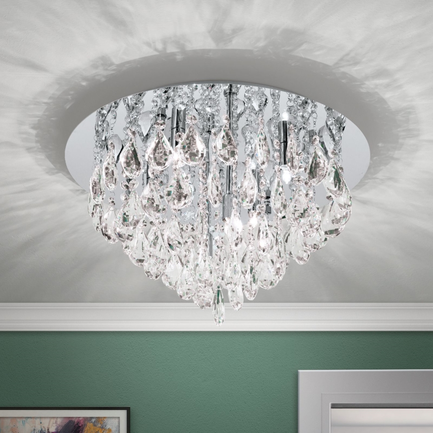 Kristalna plafonjera CELESTE 6xG9/40W/230V pr. 45 cm sjajni krom