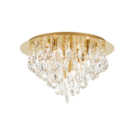 Kristalna plafonjera CELESTE 6xG9/40W/230V pr. 45 cm zlatna
