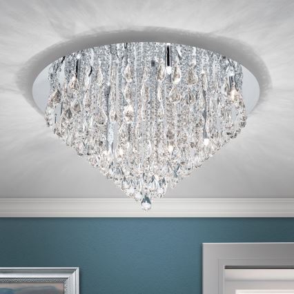 Kristalna plafonjera CELESTE 12xG9/40W/230V pr. 75 cm sjajni krom