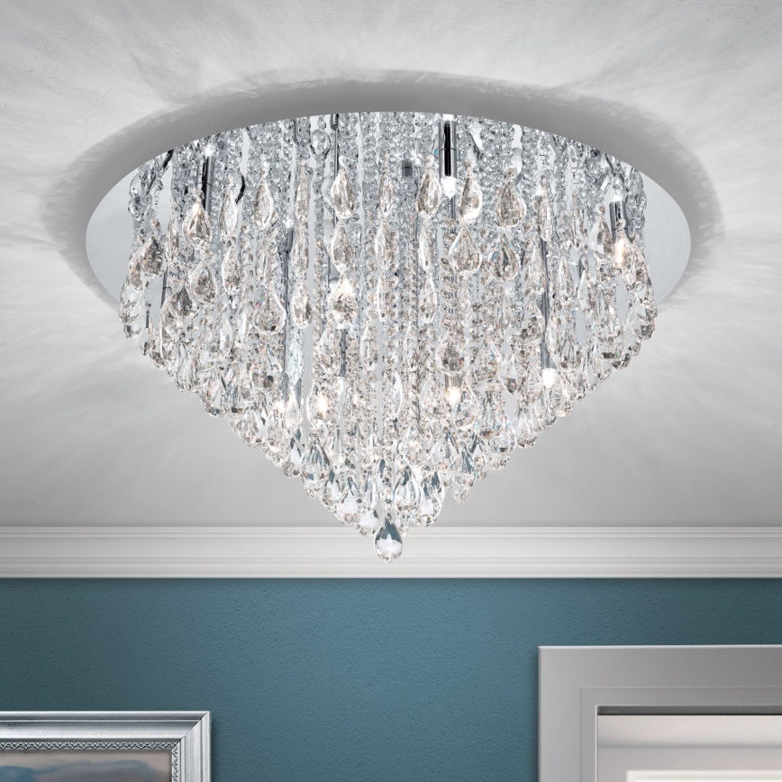 Kristalna plafonjera CELESTE 12xG9/40W/230V pr. 75 cm sjajni krom