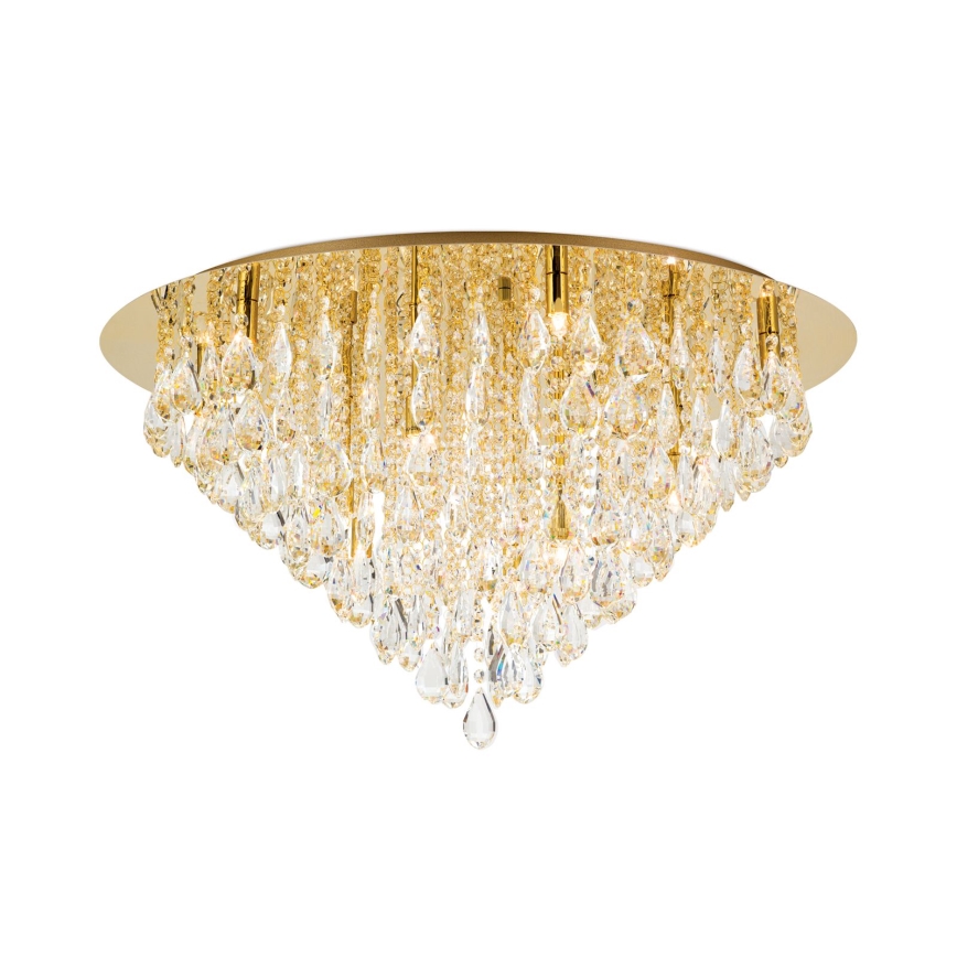 Kristalna plafonjera CELESTE 12xG9/40W/230V pr. 75 cm zlatna