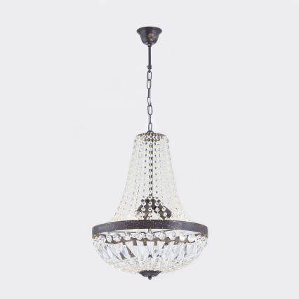 Kristalni luster na lancu ARILA 3xE27/60W/230V pr. 40 cm braon/patina