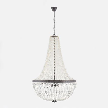 Kristalni luster na lancu ARILA 6xE27/60W/230V pr. 60 cm braon/patina