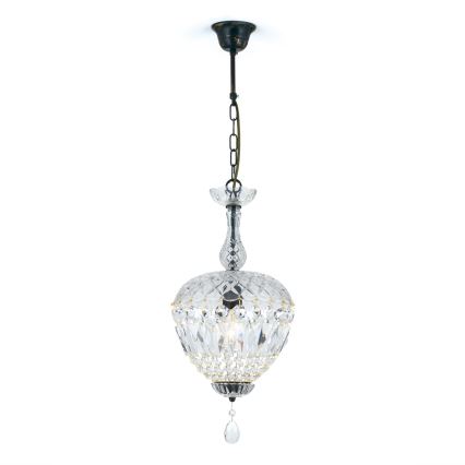 Kristalni luster na lancu ARILA 1xE27/60W/230V pr. 25 cm braon/patina
