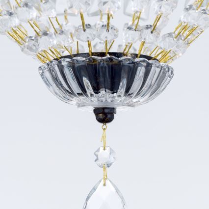 Kristalni luster na lancu ARILA 1xE27/60W/230V pr. 25 cm braon/patina