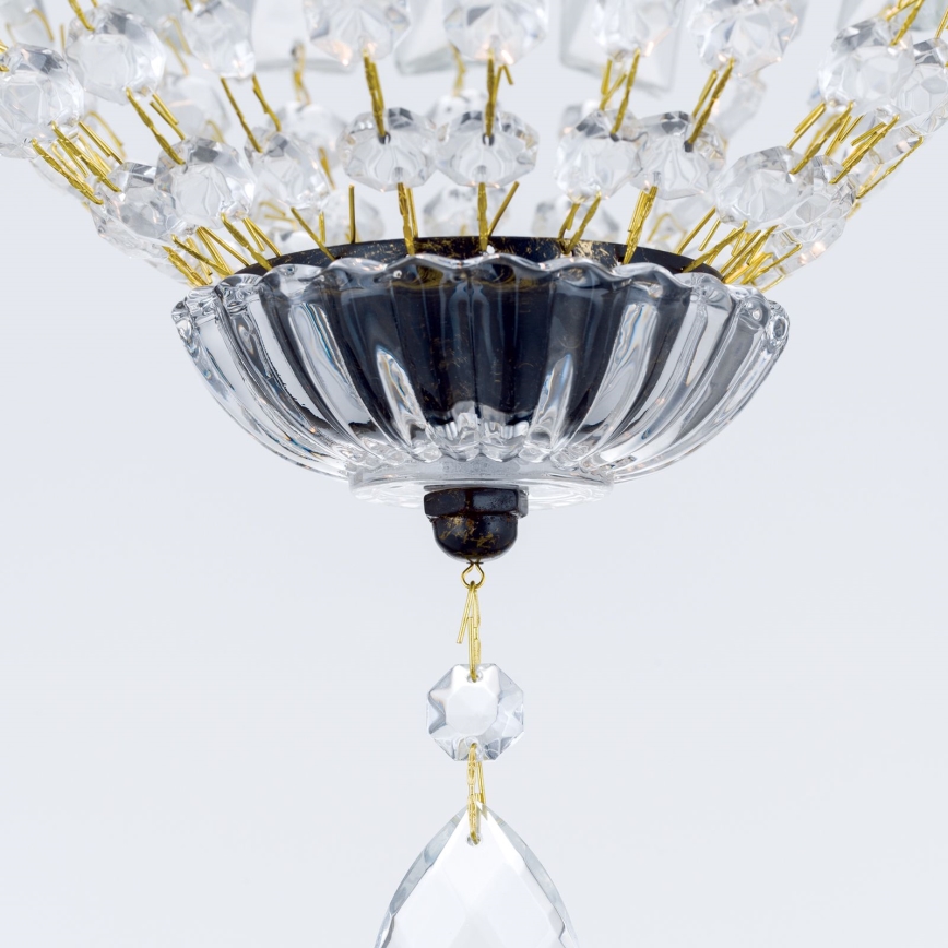 Kristalni luster na lancu ARILA 1xE27/60W/230V pr. 25 cm braon/patina
