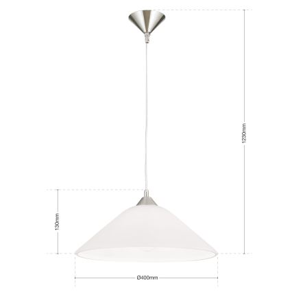 Luster na sajli GRADO 1xE27/60W/230V Ø 40 cm mat hrom