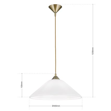 Luster na sajli GRADO 1xE27/60W/230V Ø 40 cm mesing