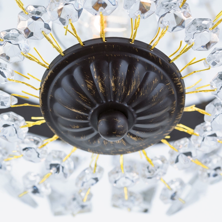 Kristalni luster na lancu ARILA 1xE27/60W/230V pr. 25,5 cm braon/patina