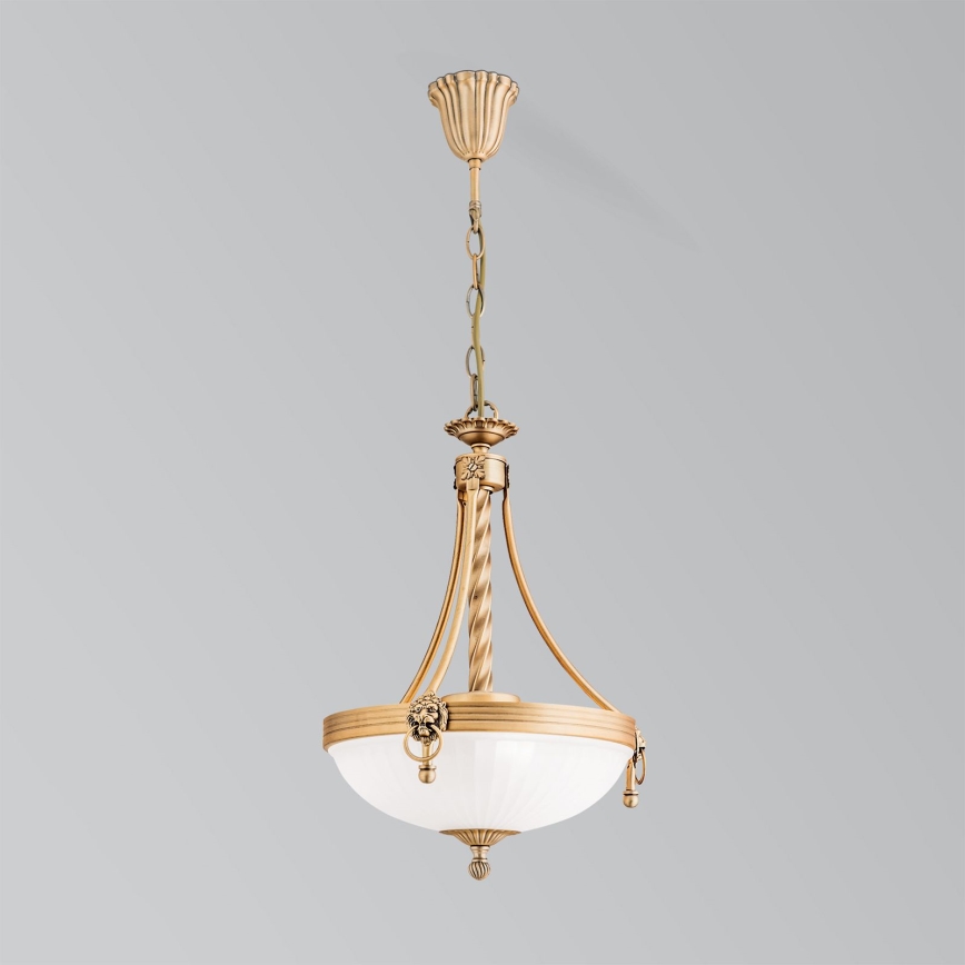 Luster na lancu ROCCA 3xE27/60W/230V pr. 32 cm bronzana/bela