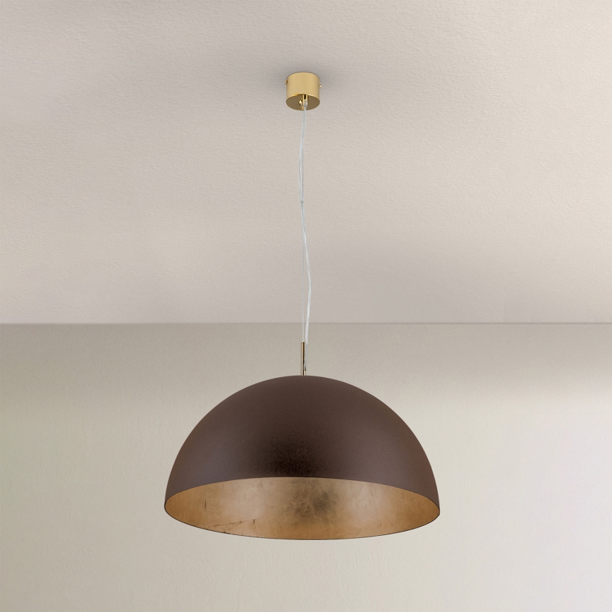 Luster na sajli ELIANO 1xE27/60W/230V pr. 50 cm braon/zlatna