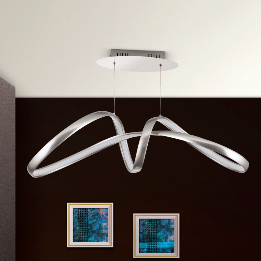 LED Prigušivi luster na sajli CIRCUS LED/36W/230V srebrno