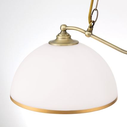 Luster na lancu OLD LAMP 2xE27/40W/230V bela/mesing