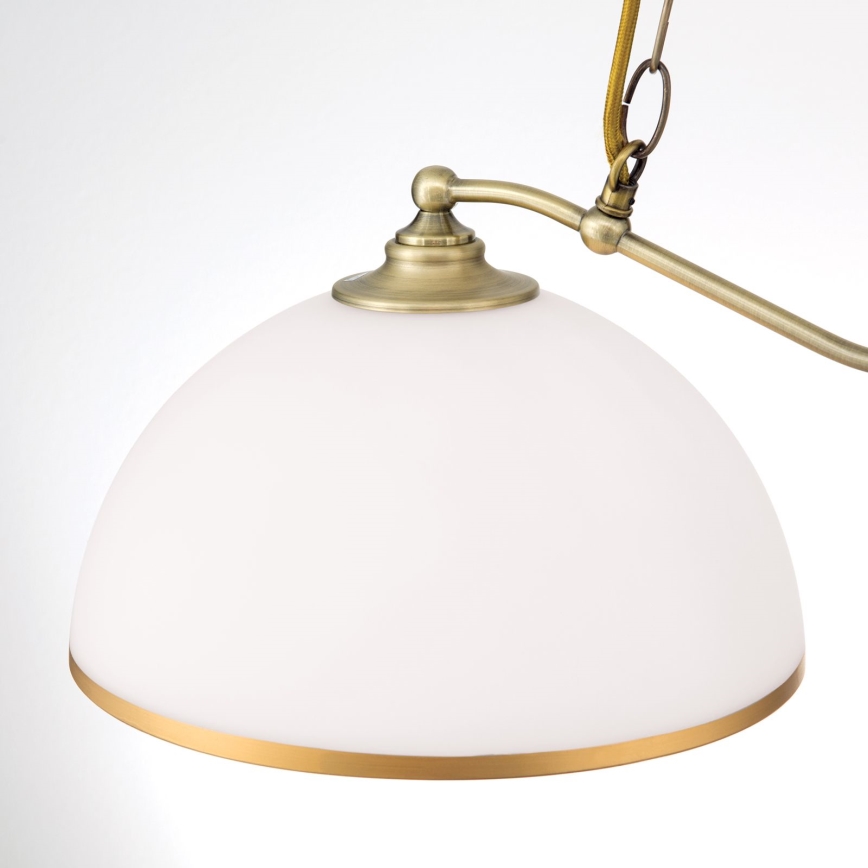 Luster na lancu OLD LAMP 2xE27/40W/230V bela/mesing