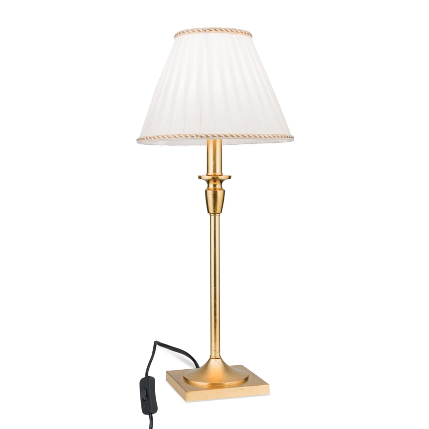 Stona lampa FONSA 1xE27/60W/230V 61 cm bela/zlatna
