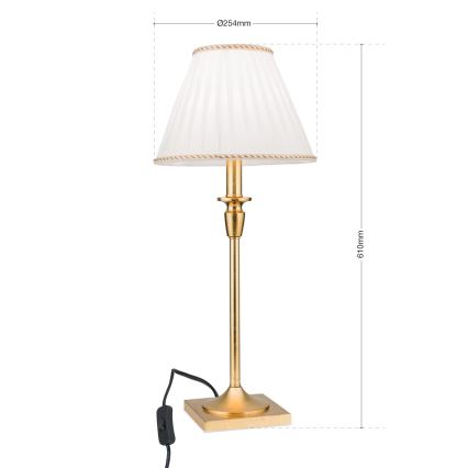Stona lampa FONSA 1xE27/60W/230V 61 cm bela/zlatna