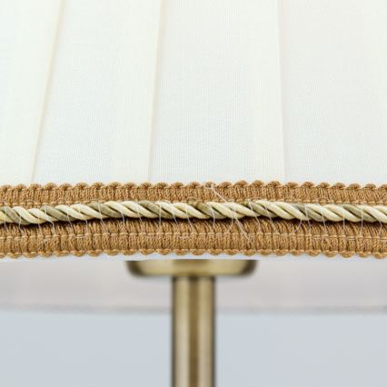 Stona lampa TONIA 1xE27/60W/230V pr. 25 cm bela/bronzana