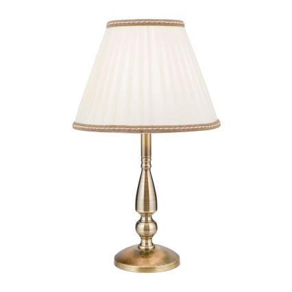 Stona lampa TONIA 1xE27/60W/230V pr. 30 cm bela/bronzana