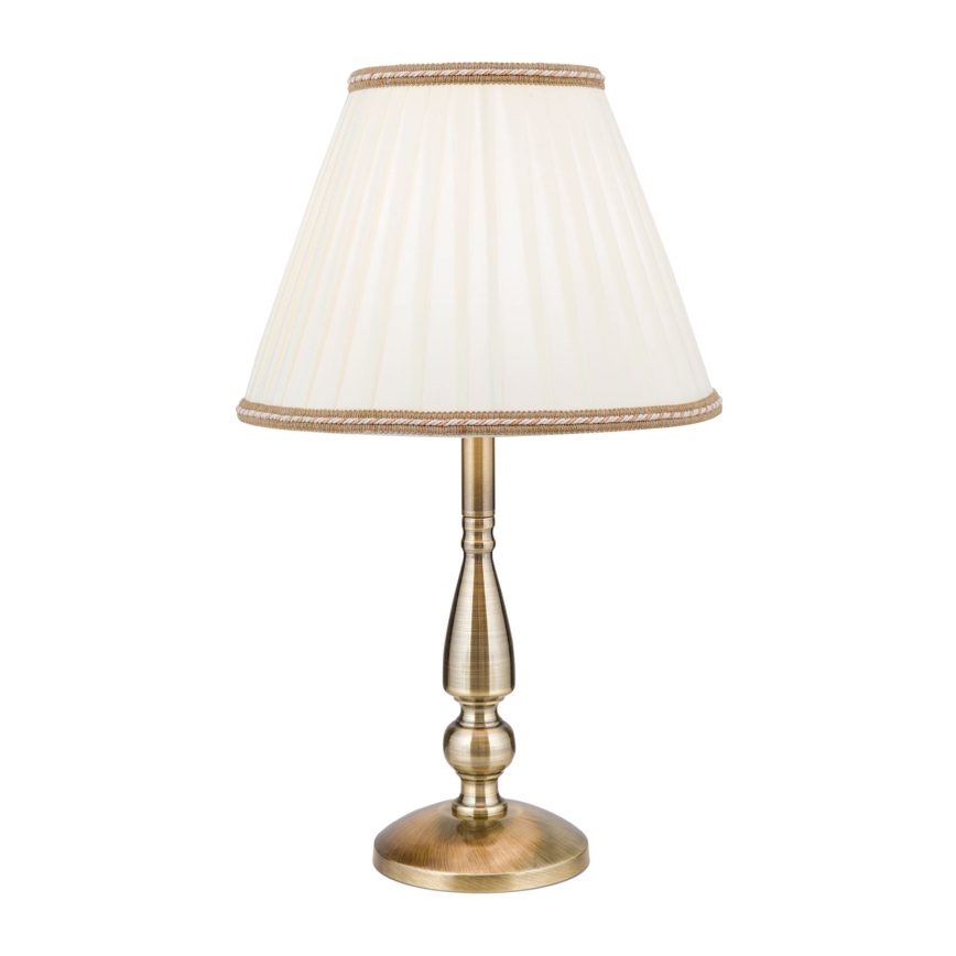 Stona lampa TONIA 1xE27/60W/230V pr. 30 cm bela/bronzana