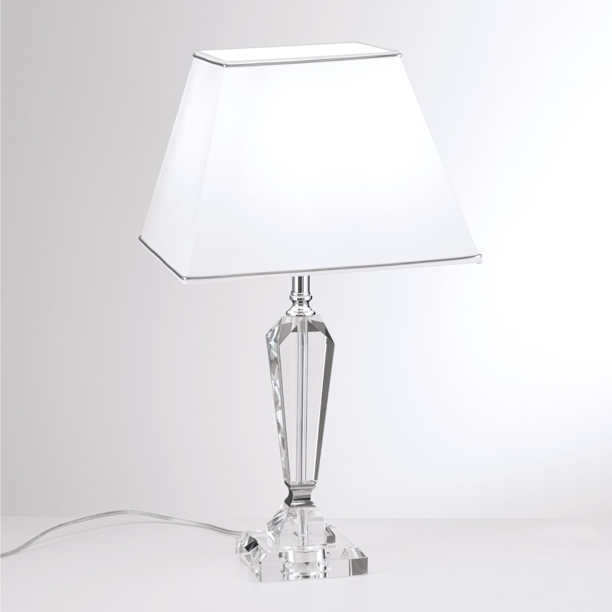 Kristalna stona lampa VERONIQUE 1xE27/60W/230V bela/prozirna
