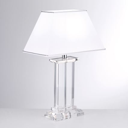 Kristalna stona lampa VERONIQUE 1xE27/60W/230V bela/prozirna