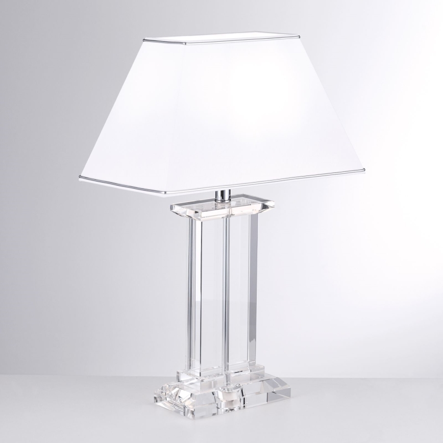 Kristalna stona lampa VERONIQUE 1xE27/60W/230V bela/prozirna