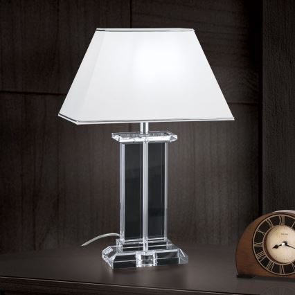 Kristalna stona lampa VERONIQUE 1xE27/60W/230V bela/prozirna
