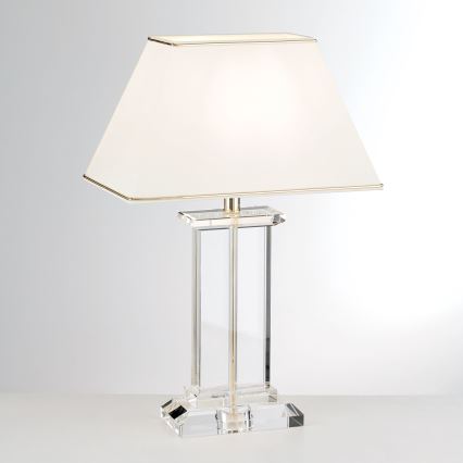 Kristalna stona lampa VERONIQUE 1xE27/60W/230V kremasta/prozirna