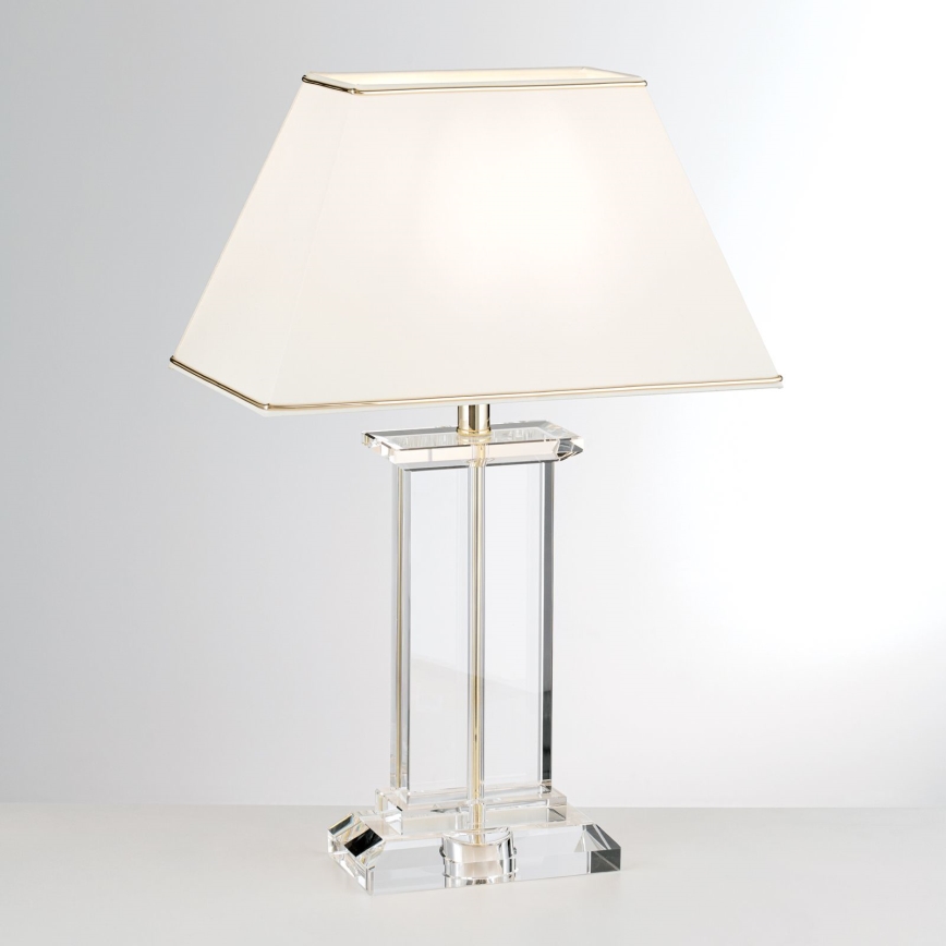 Kristalna stona lampa VERONIQUE 1xE27/60W/230V kremasta/prozirna