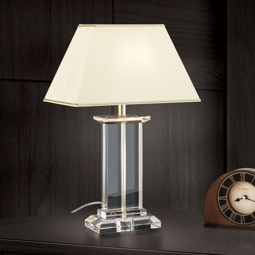 Kristalna stona lampa VERONIQUE 1xE27/60W/230V kremasta/prozirna
