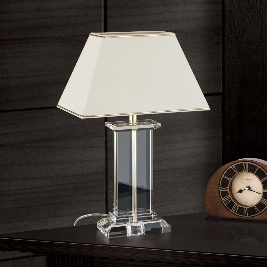 Kristalna stona lampa VERONIQUE 1xE27/60W/230V kremasta/prozirna