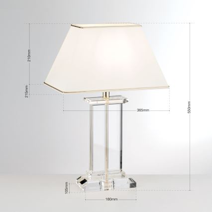 Kristalna stona lampa VERONIQUE 1xE27/60W/230V kremasta/prozirna