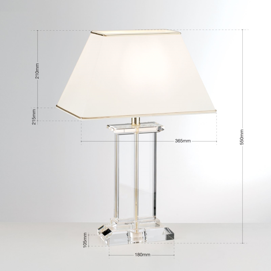 Kristalna stona lampa VERONIQUE 1xE27/60W/230V kremasta/prozirna