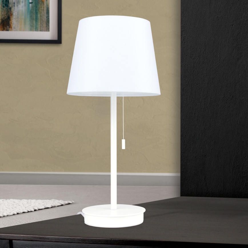 Stona lampa sa USB portom LUDWIG 1xE27/40W/230V 50 cm bela