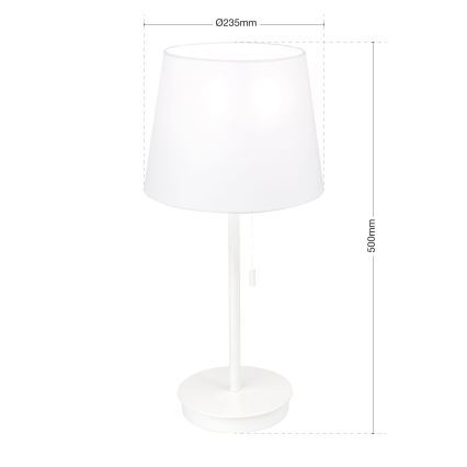 Stona lampa sa USB portom LUDWIG 1xE27/40W/230V 50 cm bela