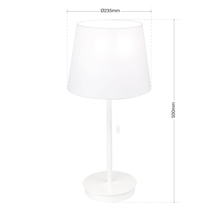 Stona lampa sa USB portom LUDWIG 1xE27/40W/230V 50 cm bela