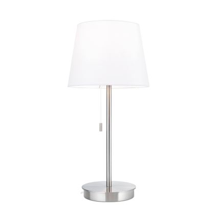 Stona lampa sa USB portom LUDWIG 1xE27/40W/230V 50 cm bela/mat krom