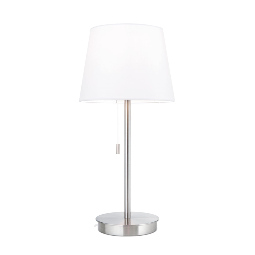 Stona lampa sa USB portom LUDWIG 1xE27/40W/230V 50 cm bela/mat krom