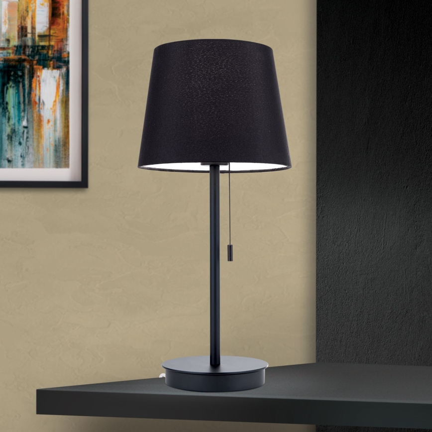 Stona lampa sa USB portom LUDWIG 1xE27/40W/230V 50 cm crno