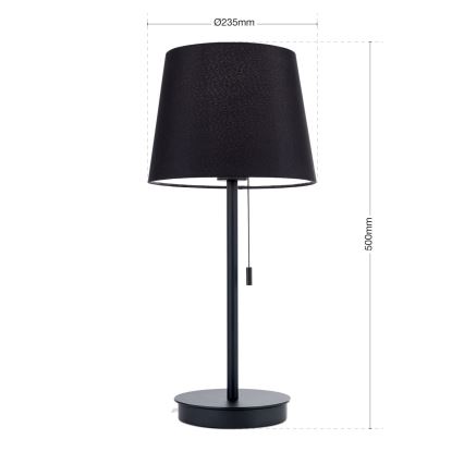 Stona lampa sa USB portom LUDWIG 1xE27/40W/230V 50 cm crno
